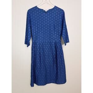 NWT Victoria Road Women Blue Sequin Embroidered Modest Classy Dress Size XS